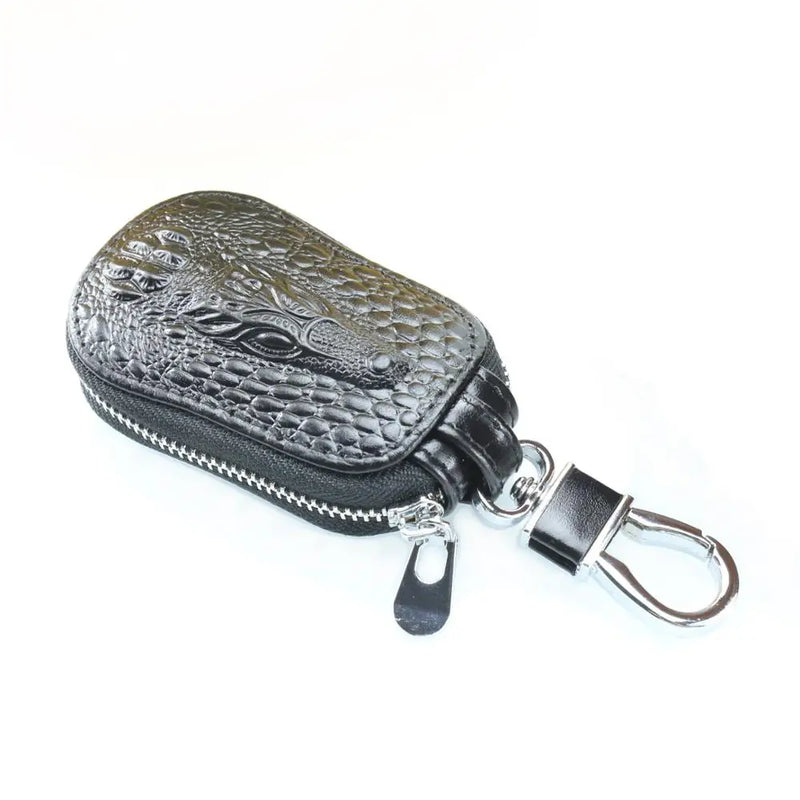 Crocodile Pattern Keychain Women Cowhide Key Wallet