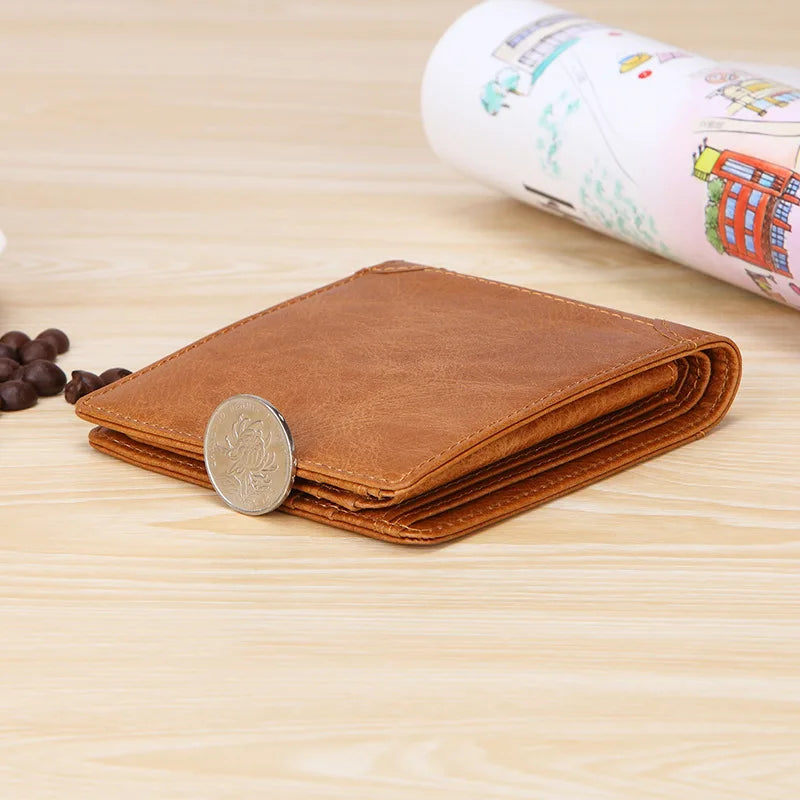 Vintage Men's Slim Leather Wallet Purse for Men