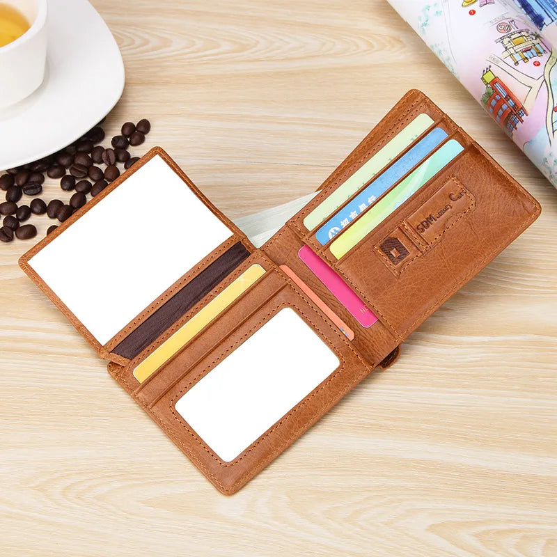 Vintage Men's Slim Leather Wallet Purse for Men