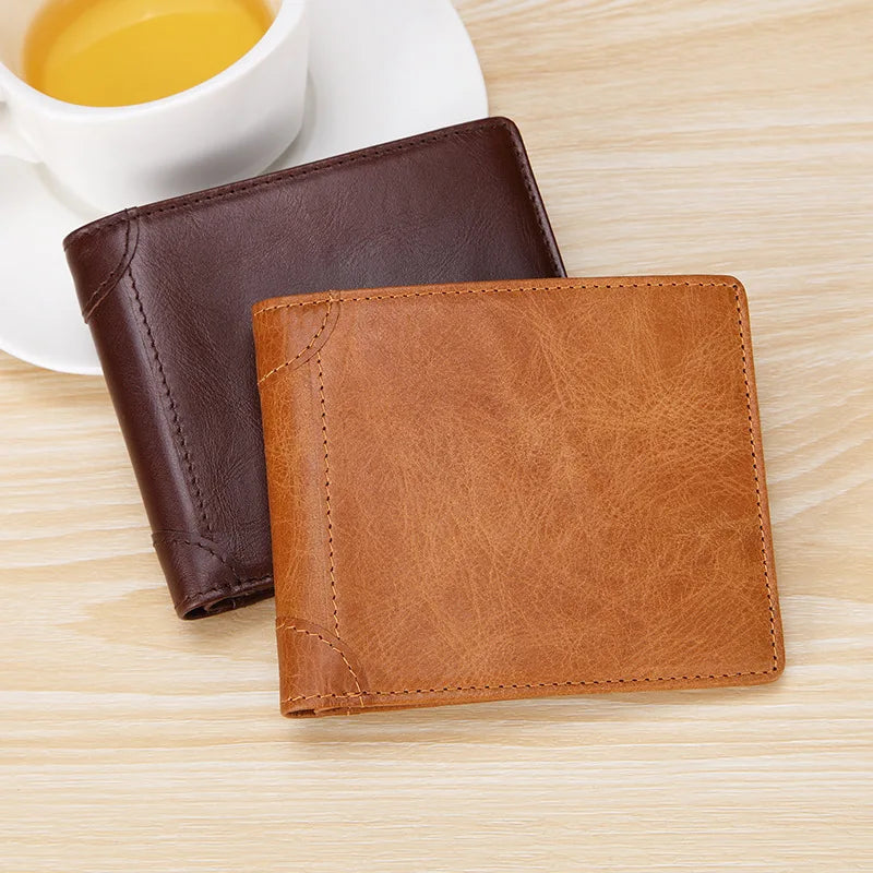 Vintage Men's Slim Leather Wallet Purse for Men