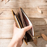 Vintage Leather Wallet Bifold Long for Men Women