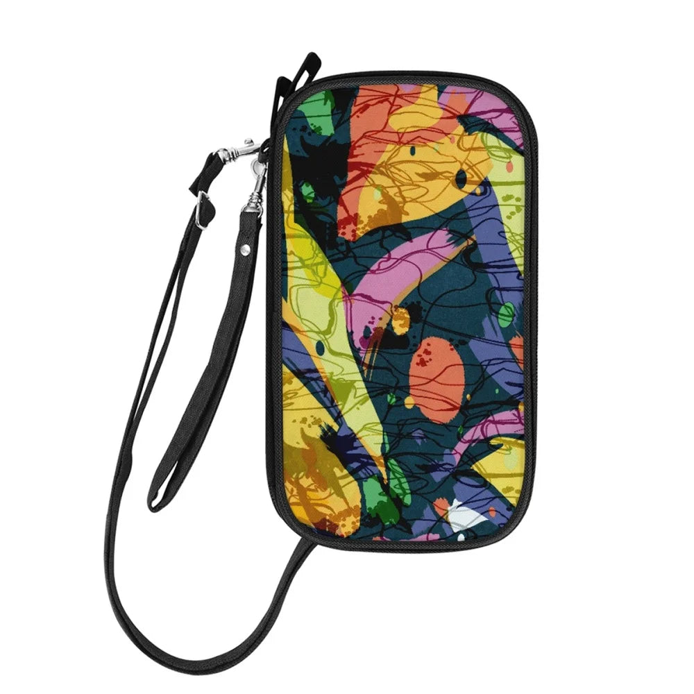 Geometric Art Family Travel Passport Holder Wallet