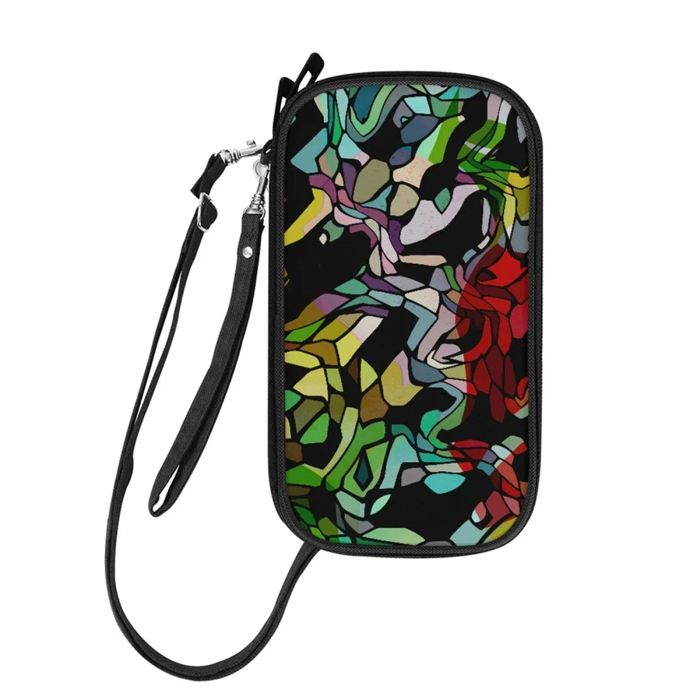 Geometric Art Family Travel Passport Holder Wallet