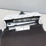 Small Geometric Crossbody Bag Lock Clutch Purse Square Mini Handbag