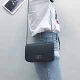 Small Geometric Crossbody Bag Lock Clutch Purse Square Mini Handbag