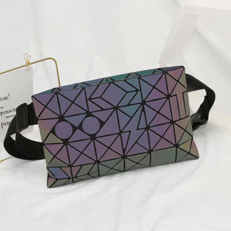 Geometric Night Light Waist Bag Crossbody Mini Phone Holder
