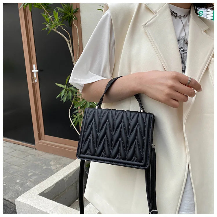 Geometric Embossing Crossbody Bag for Women Flap Shoulder Messenger