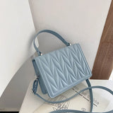 Geometric Embossing PU Leather Crossbody Messenger Bag