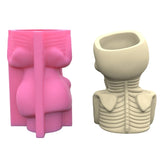 Geometric Skull Gypsum Silicone Mold for Succulent Pot Flower Pen Holder