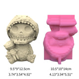 Geometric Halloween Skull Man Gypsum Silicone Mold Storage Box Mold