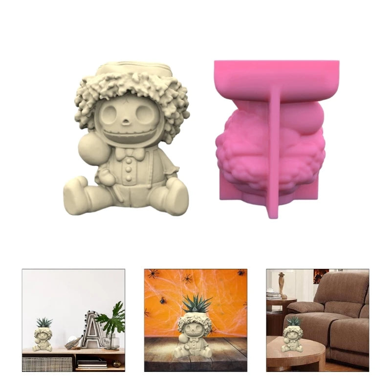 Skull Gypsum Silicone Mold for Plant Pot