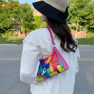 Geometric Hit Underarm Bags Leather Women Casual Shoulder Crossbody Bag