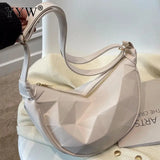 Geometric Moon Shape Shoulder Bag Zipper Solid Trending Handbags