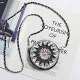 Geometric Rhinestone Mini Circular Bag Chain Shoulder Bag