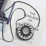 Geometric Rhinestone Mini Circular Bag Chain Shoulder Bag