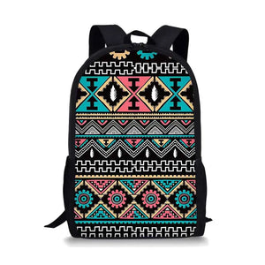 Geometric Stripe School Backpacks & Pencil Bag & Lunch Bag Kids Daypack
