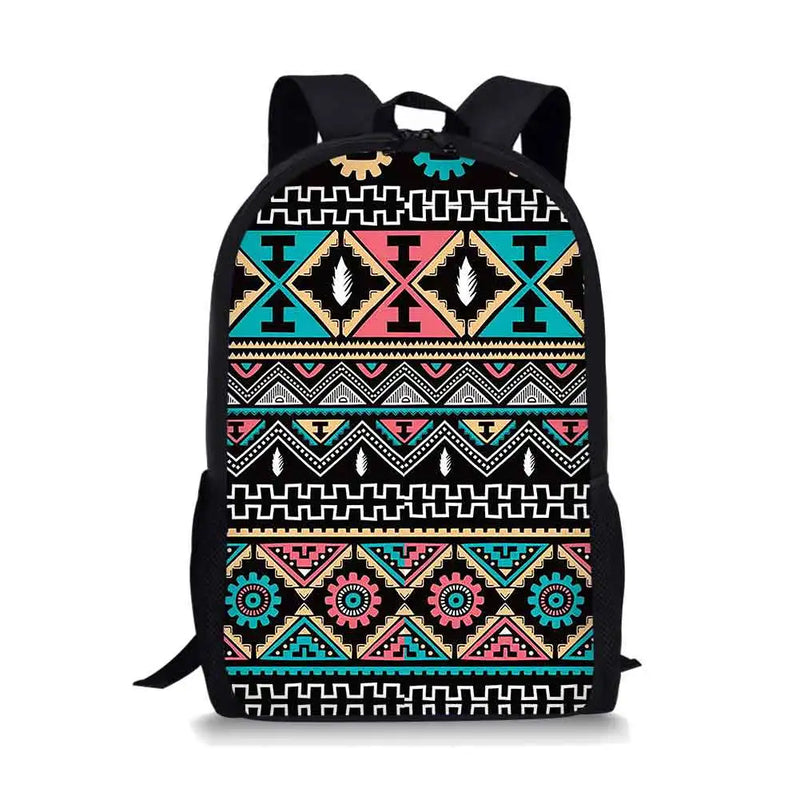 Geometric Stripe School Backpacks & Pencil Bag & Lunch Bag Kids Daypack