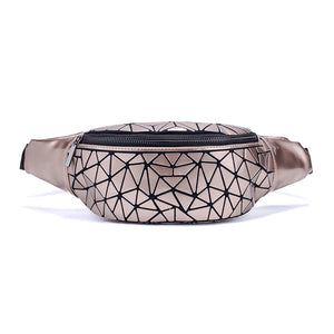 Geometric Waist Bag for Women Girls Fanny Packs Hip Belt Bags Money Travelling