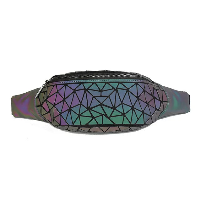 Geometric Waist Bag for Women Girls Fanny Pack Hip Belt Money Travel Bag