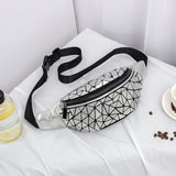 Geometric Waist Bag for Women Girls Fanny Packs Hip Belt Bags Money Travelling