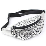Geometric Waist Bag for Women Girls Fanny Pack Hip Belt Money Travel Bag