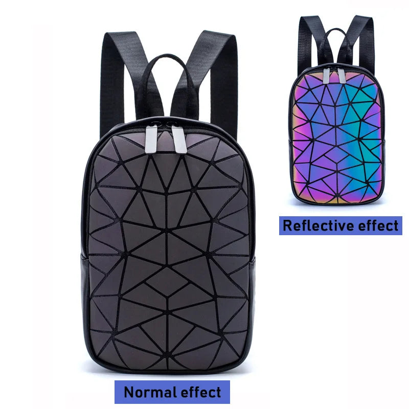 Geometric Luminous Women's Backpack Diamond Lattice Glowing