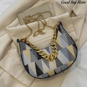 Geometry Pattern Shoulder Bag Chains Handbags Retro Wedding Clutch Purse