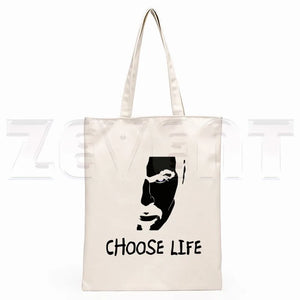 George Michael Choose Life Vintage Female Handbags Canvas Tote Shoulder Bag