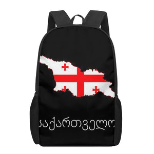 Georgia Flag 3D Pattern School Bag for Children Girls Boys