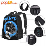 Germs Leather Skeleton Rock N Roll Music Band Backpack