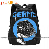 Germs Leather Skeleton Rock N Roll Music Band Backpack