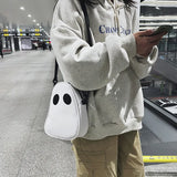 Funny Personality PU Shoulder Bag Devil Stitching Tide Satchel B