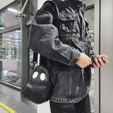 Funny Personality PU Shoulder Bag Devil Stitching Tide Satchel B