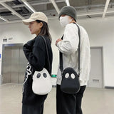 Funny Personality Shoulder Bag Devil Clash Colors Stitching Tide PU Satchel