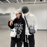 Funny Personality Shoulder Bag Devil Clash Colors Stitching Tide PU Satchel