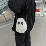 Funny Personality Shoulder Bag Devil Clash Colors Stitching Tide PU Satchel