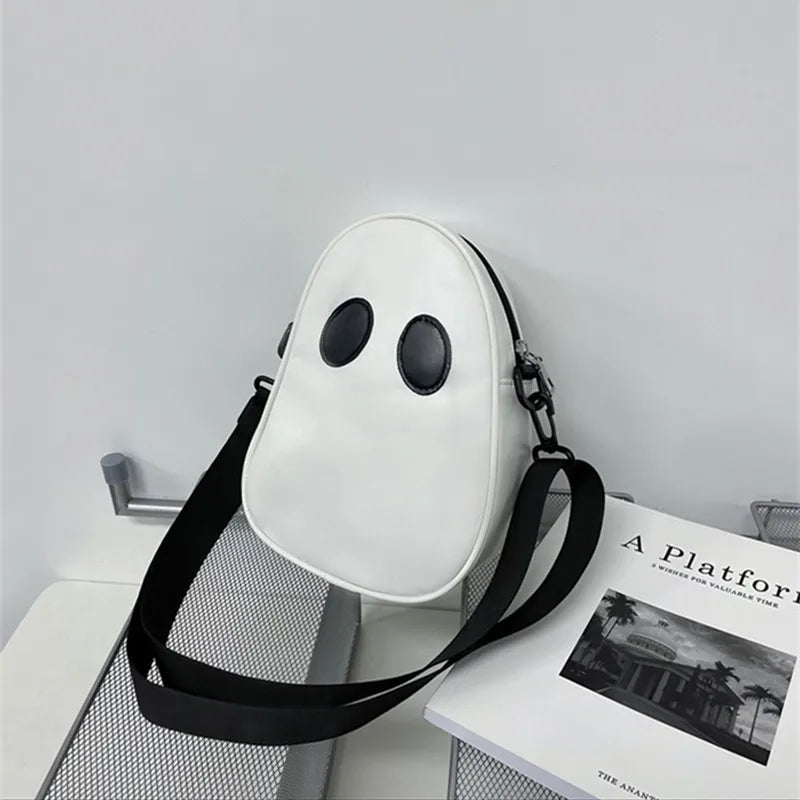 Funny Personality Shoulder Bag Devil Clash Colors Stitching Tide PU Satchel