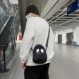 Funny Personality Shoulder Bag Devil Clash Colors Stitching Tide PU Satchel