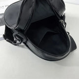 Funny Personality Shoulder Bag Devil Clash Colors Stitching Tide PU Satchel