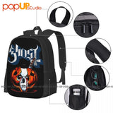 Ghost Bc Papa Halloween Metal Rock Band Backpack