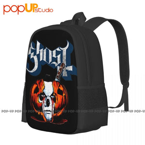 Ghost Bc Pumpkin Surprise Papa Halloween Metal Rock Band Backpack