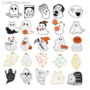 Ghost Cat Pin Ghost Pin Ghost Brooch Halloween Ghost Grave Accessories Clothing