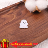 Ghost Enamel Pin Happy Boo Brooches Goth Gothic Metal Badges for Bag Clothes