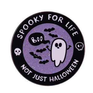 Ghost Spooky For Life Enamel Pin Lapel Pin for Clothes Brooches
