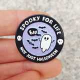 Ghost Spooky For Life Enamel Pin Lapel Pin for Clothes Brooches