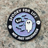 Ghost Spooky For Life Enamel Pin Lapel Pin for Clothes Brooches
