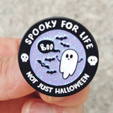 Ghost Spooky For Life Enamel Pin Lapel Pin for Clothes Brooches