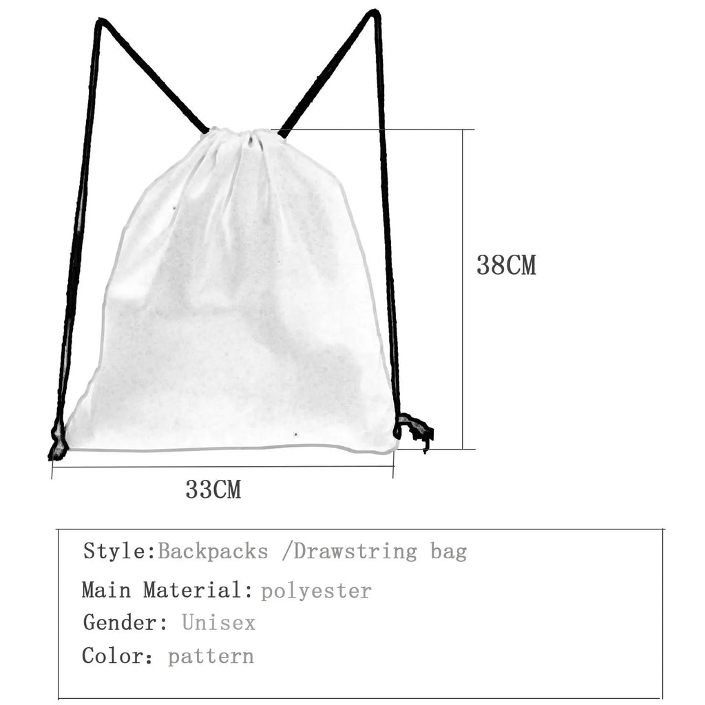 Colorful Floral Drawstring Backpack Portable Women's Shoes Bag