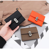 Women's Leather Short Purse Multi-card Money Clip
