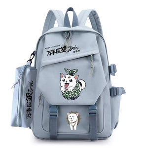 Gintama Cartoon Backpack Waterproof Nylon School Bag with Pencil Case